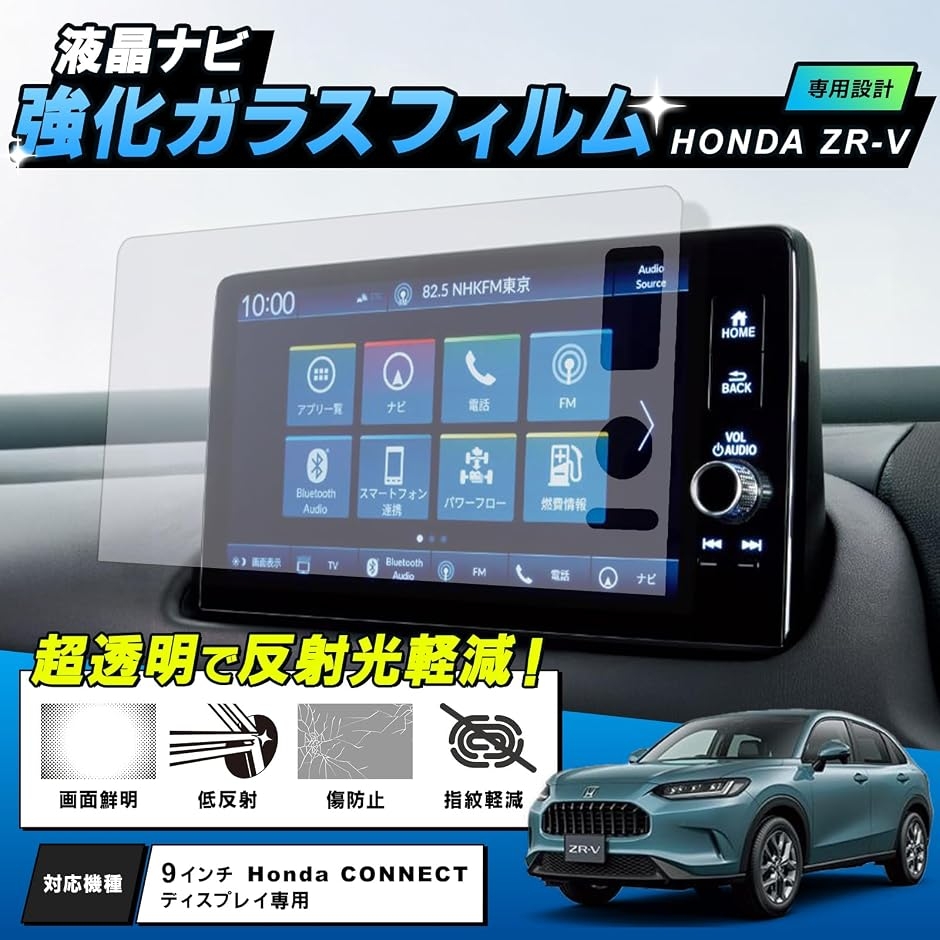 ホンダ ZR-V 専用 カーナビ 液晶保護 強化ガラスフィルム 硬度9H 9