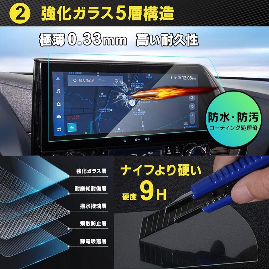 ホンダ ZR-V 専用 カーナビ 液晶保護 強化ガラスフィルム 硬度9H 9