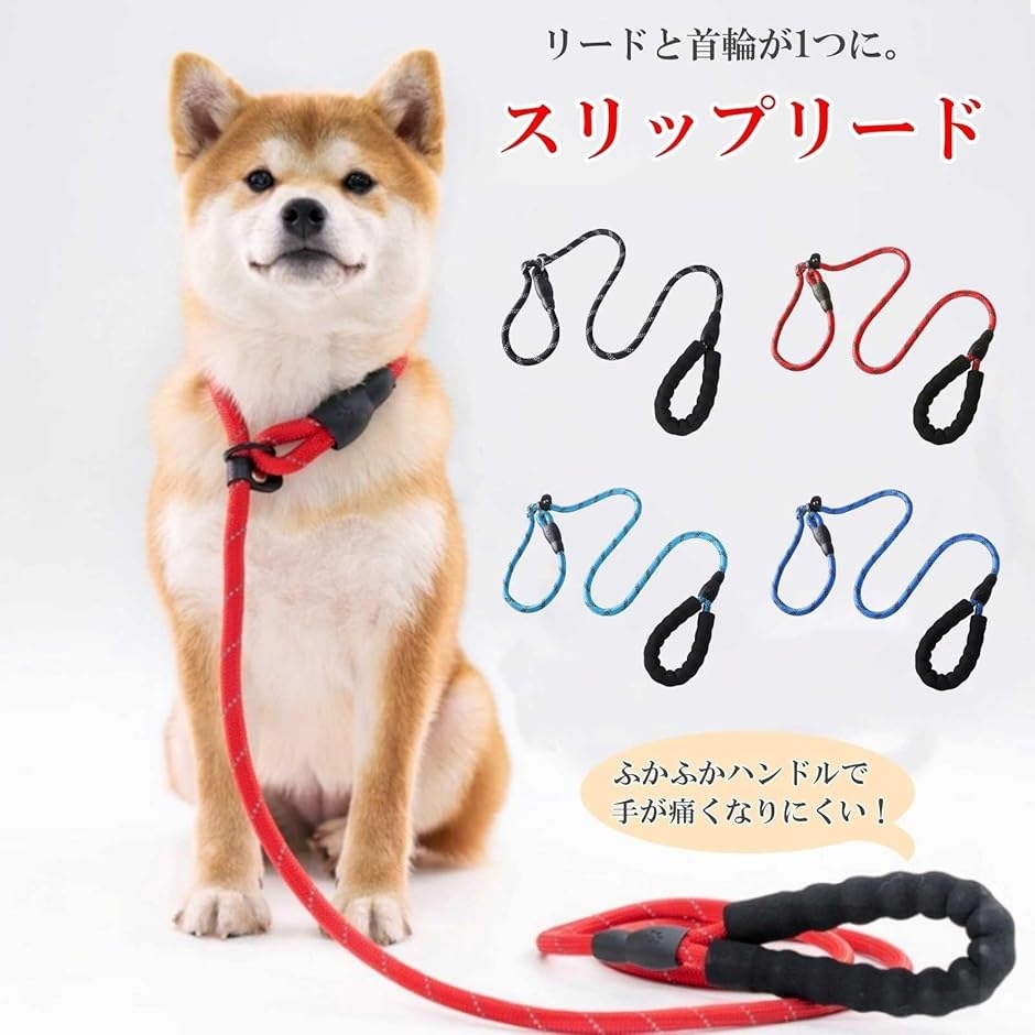 犬用 スリップリード 引っ張り防止 躾 訓練 お散歩 首輪 一体型 ペット