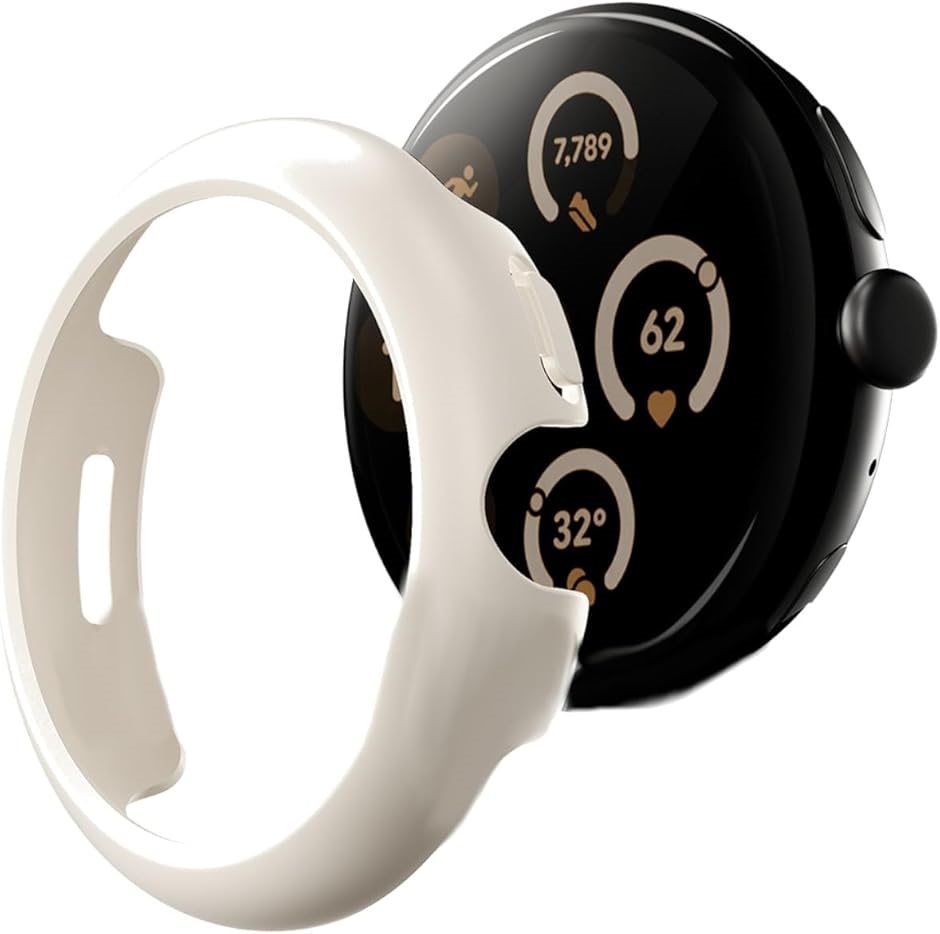 Google Pixel Watch 3 �Ή� 45mm �ی�P�[�X �Ռ��z�� ���ϋv�� 3�Ή�(�z���C�g,  45mm(3�Ή�))