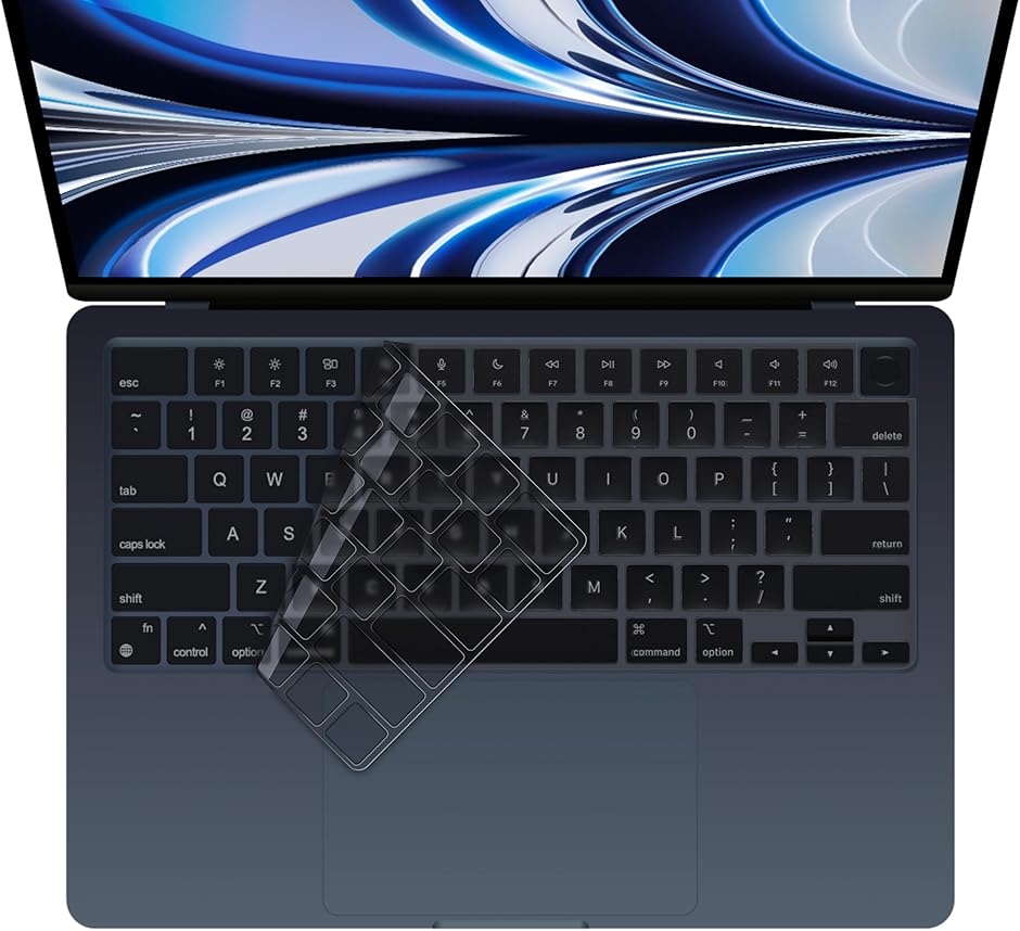 Macbook Pro/Air M2 M3 キーボードカバー 日本メーカー品 US配列 TPU超