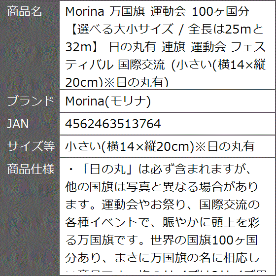 万国旗 運動会 100ヶ国分 選べる大小サイズ / 全長は25mと32m 日の丸有