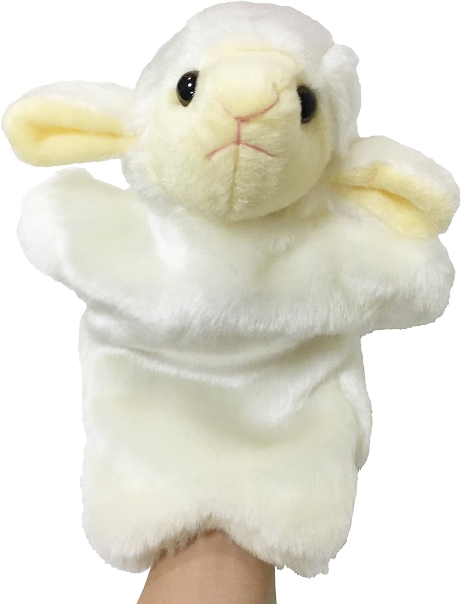 かわいい 動物 パペット 人形劇 S374 白( ひつじ（白）) : ゼ