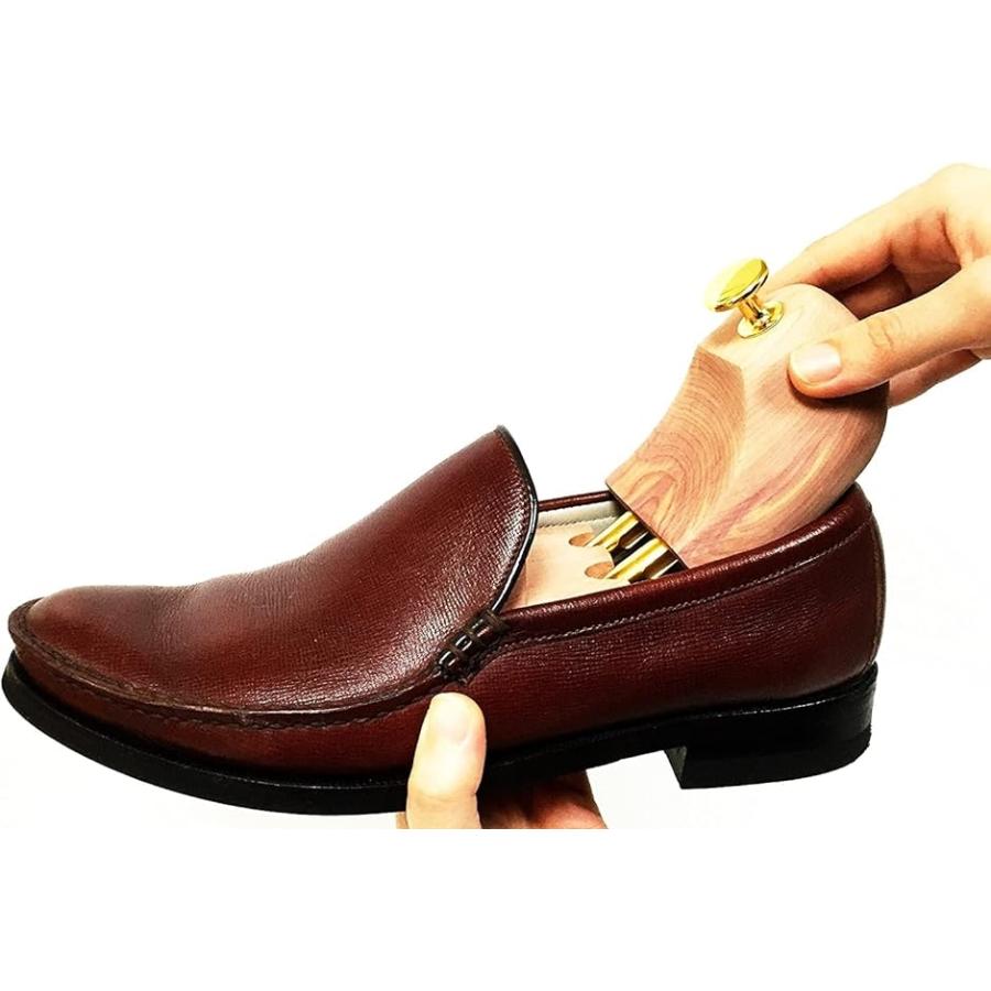 シューツリー シューキーパー 木製 アロマティック 革靴クリーナー付き( ブラウン,  23.0〜24.0 cm)｜zebrand-shop｜09
