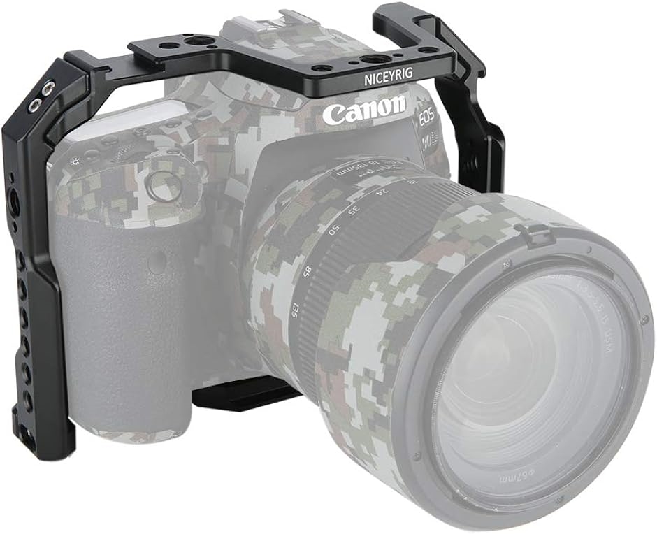 CANON 90D/80D/70D専用ケージ 拡張カメラケージ NATO Rail 軽量 取付便利 耐久性 DSLR 装備 動画撮影 MDM