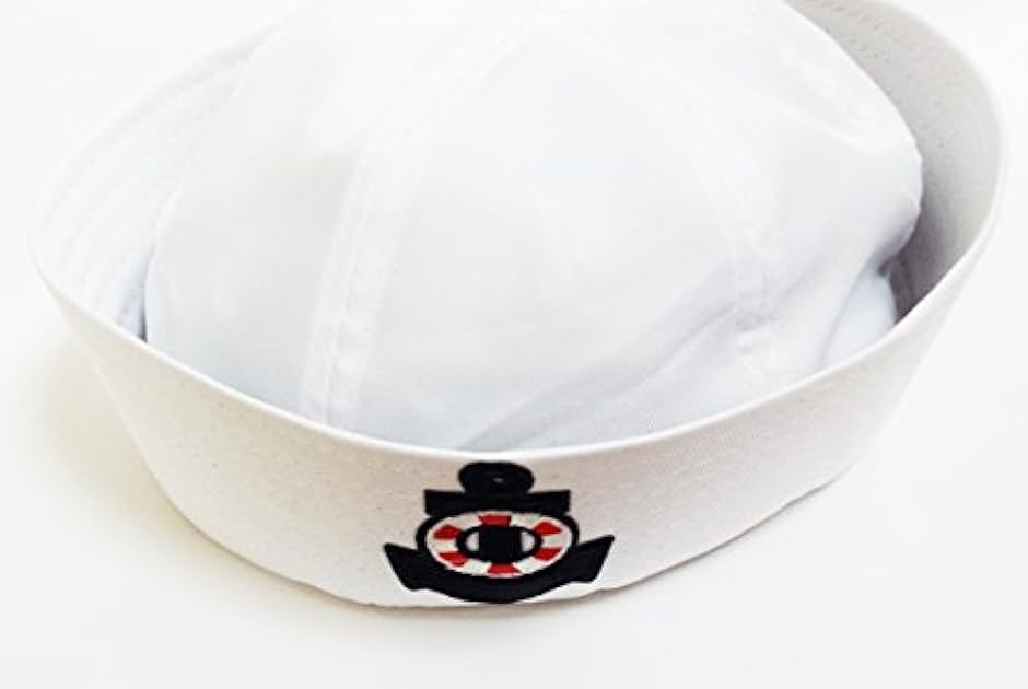 白い セーラー帽 水兵 帽子 海軍 ハット くじらピンバッジ付き