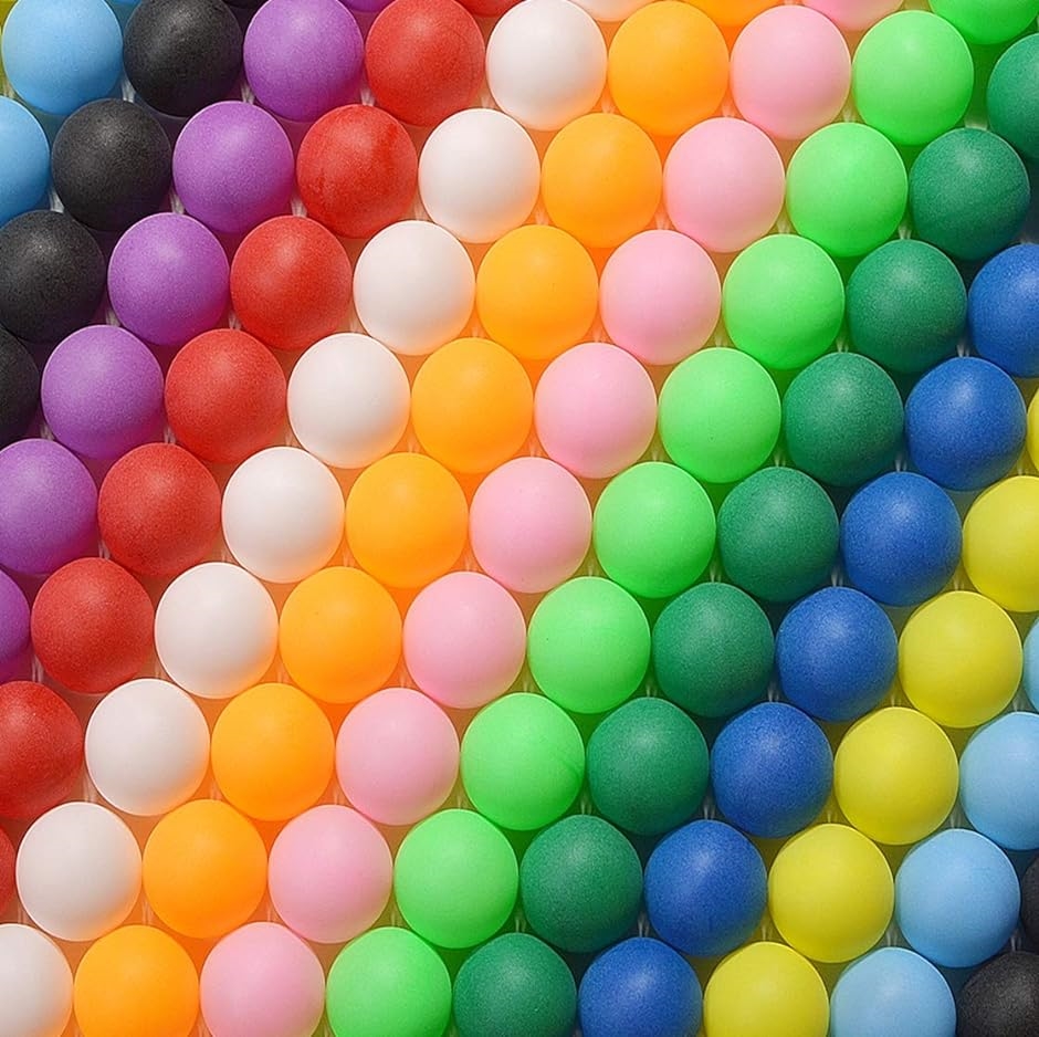 ピンポン玉 娯楽用 卓球ボール 収納袋付き プラスチック 無地 カラフル 200個( 09 カラフル ｘ 200個,  40mm)｜zebrand-shop｜07