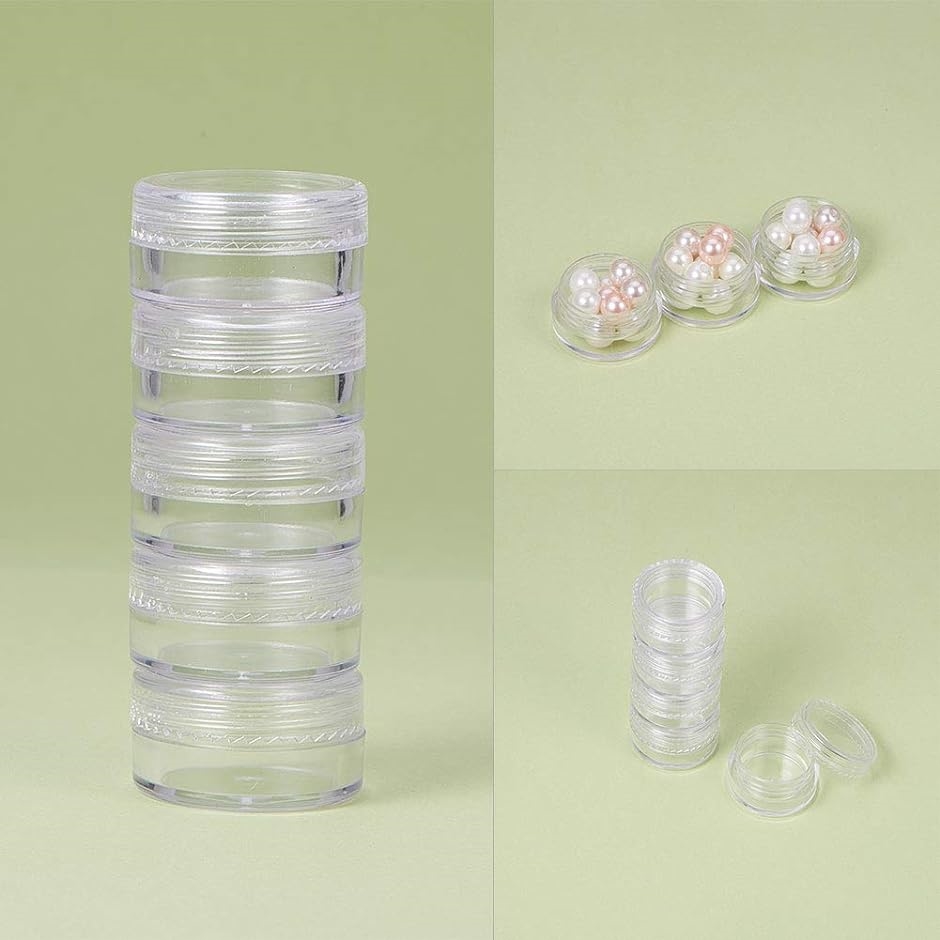 40個セット プラスチック ラウンド 透明 ビーズ収納ケース 小分け丸ケース キャップ付き ビーズ保存用 容器 MDM( 30x16mm)｜zebrand-shop｜04