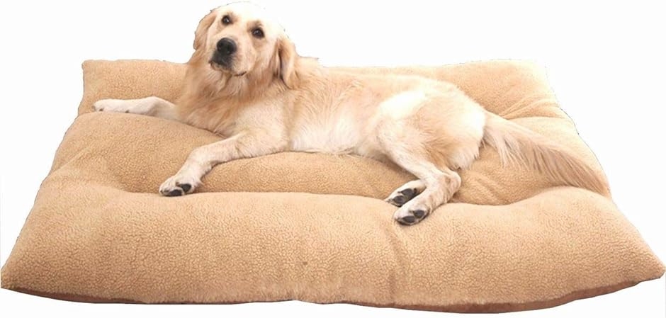 犬 猫 等 ペット ぐっすり眠る ふんわり ベッド マット クッション( 茶,  90x65cmサイズ 推奨体重35kg以下)