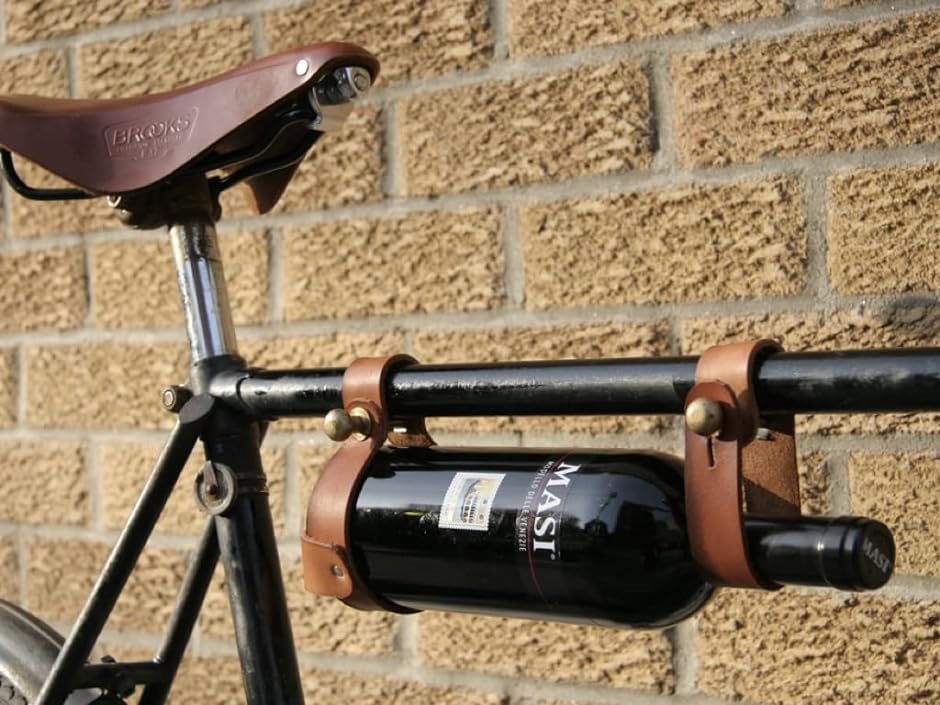 カナダ製 レザー自転車ボトルラック ドリンクホルダー ワインボトルラック ペットボトル MDM( ブラック,  ブラック)｜zebrand-shop｜05