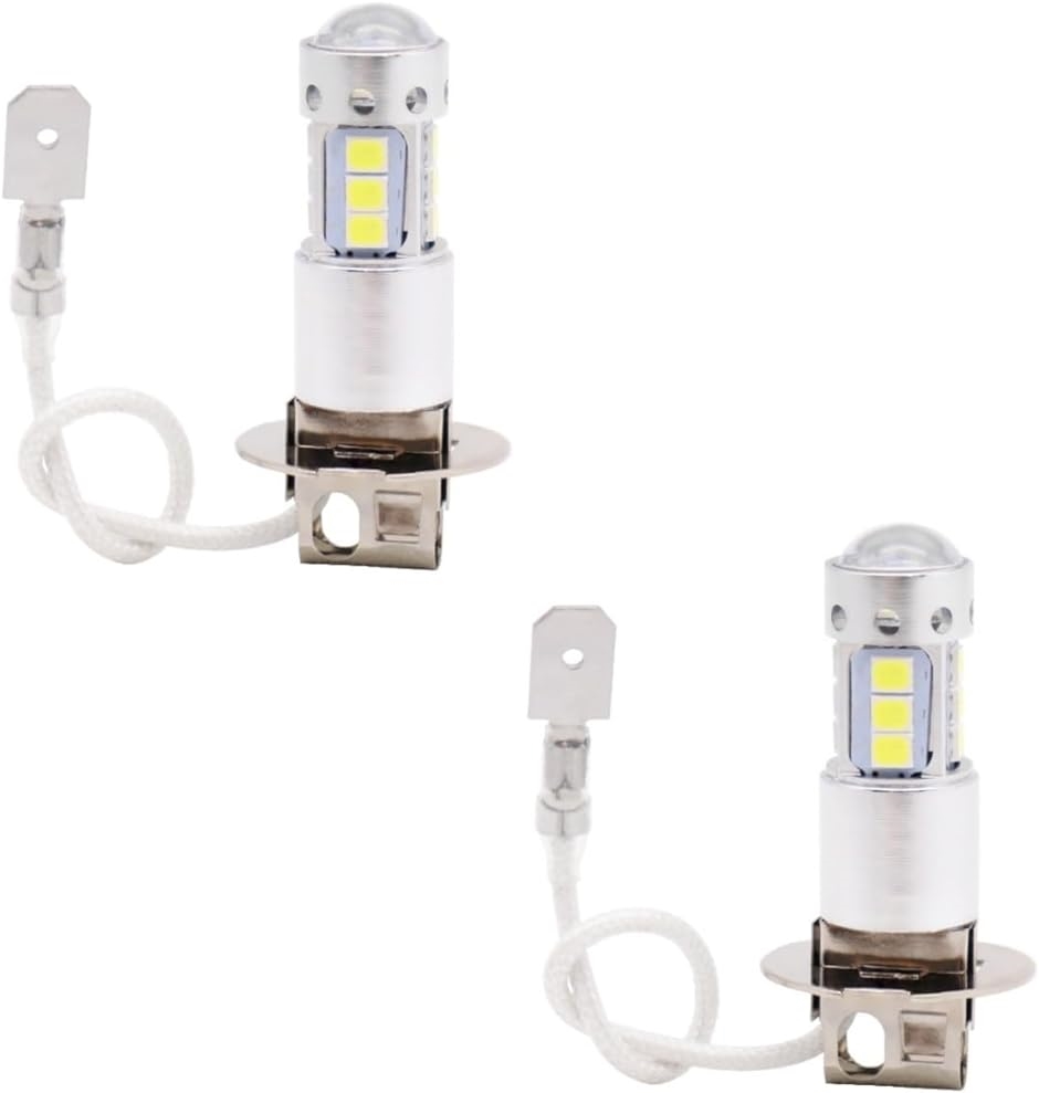 H3 H3a LED バルブ アルミ フォグ ランプ ショート ホワイト 360°照射 12V 24V 兼用 ヘッドライト( ホワイト)｜zebrand-shop