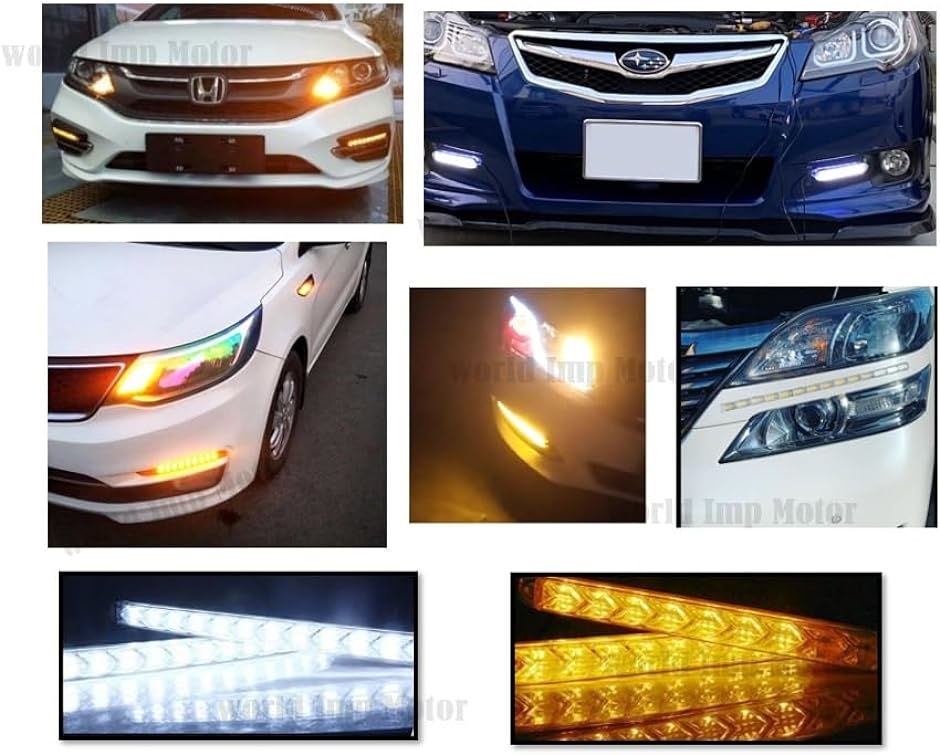 LED シーケンシャル 流れる ウインカー 9連 /12連 デイライト 12V 車 用 防水( 12連 LED ホワイト・アンバー)｜zebrand-shop｜07