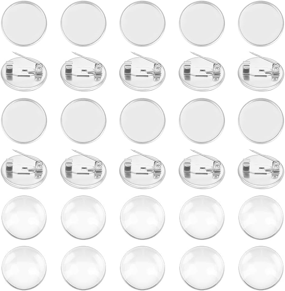 40セット 16mm フラットラウンドブローチピン 304ステンレススチールブローチベゼルトレイ( スチールカラー。)