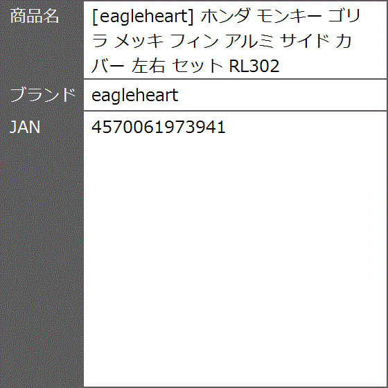 ホンダ モンキー ゴリラ メッキ フィン アルミ サイド カバー 左右