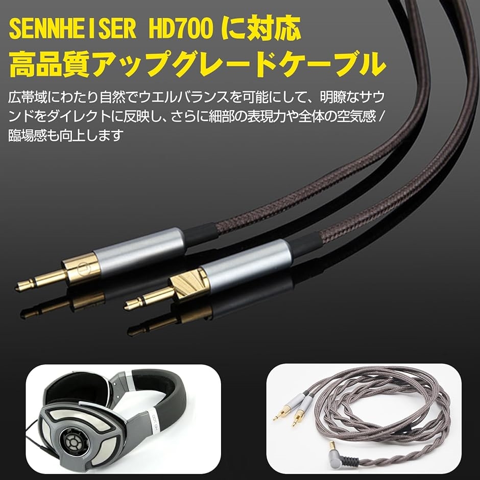 HD700 リケーブル 2.5mm バランス接続 ヘッドホン交換用ケーブル