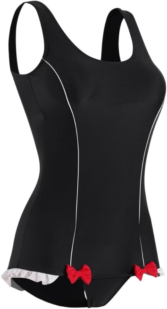リボン付き 旧スク水 タイプ 水着 スクール水着 XXL( ブラック