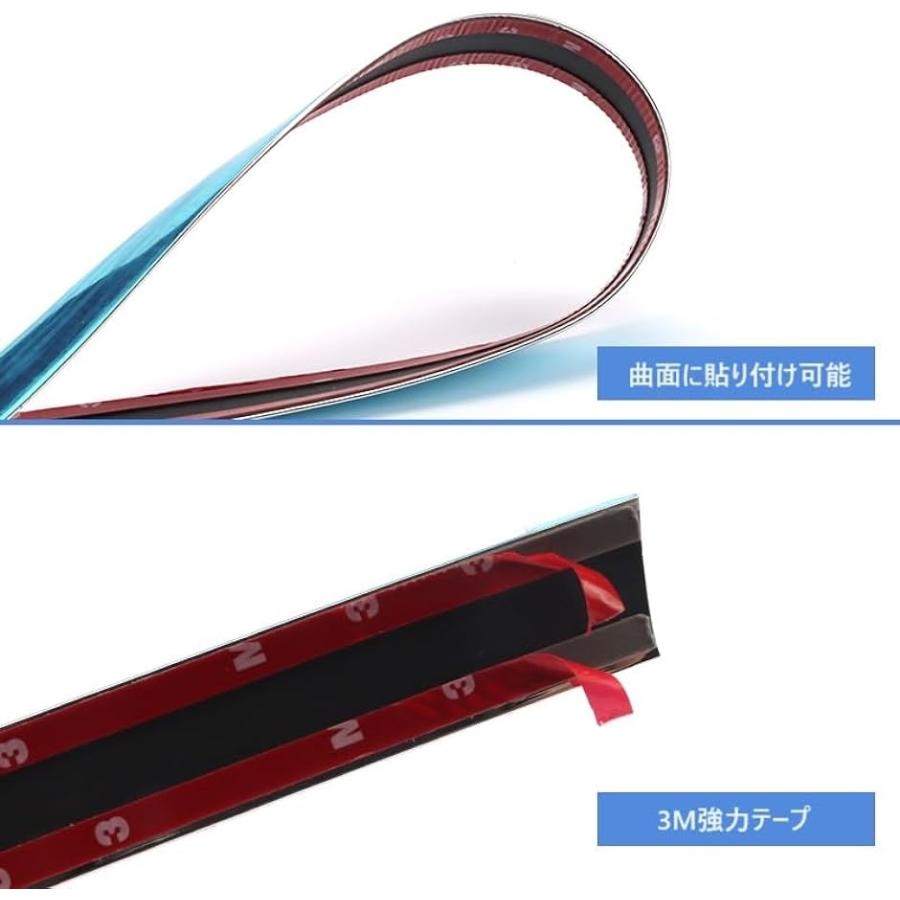 メッキモール 30ｍｍx5ｍ 車用 テープ アクセント プロテクター 汎用 シルバー 保護 ドレスアップ( 30ｍｍx5ｍ)｜zebrand-shop｜07