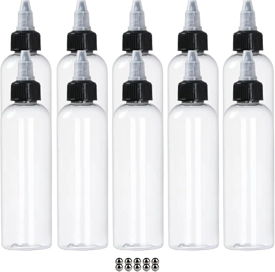 塗料 希釈 ドロッパーボトル 透明 目盛り 攪拌ボール 塗料ボトル 10個( 透明,  50ml)｜zebrand-shop