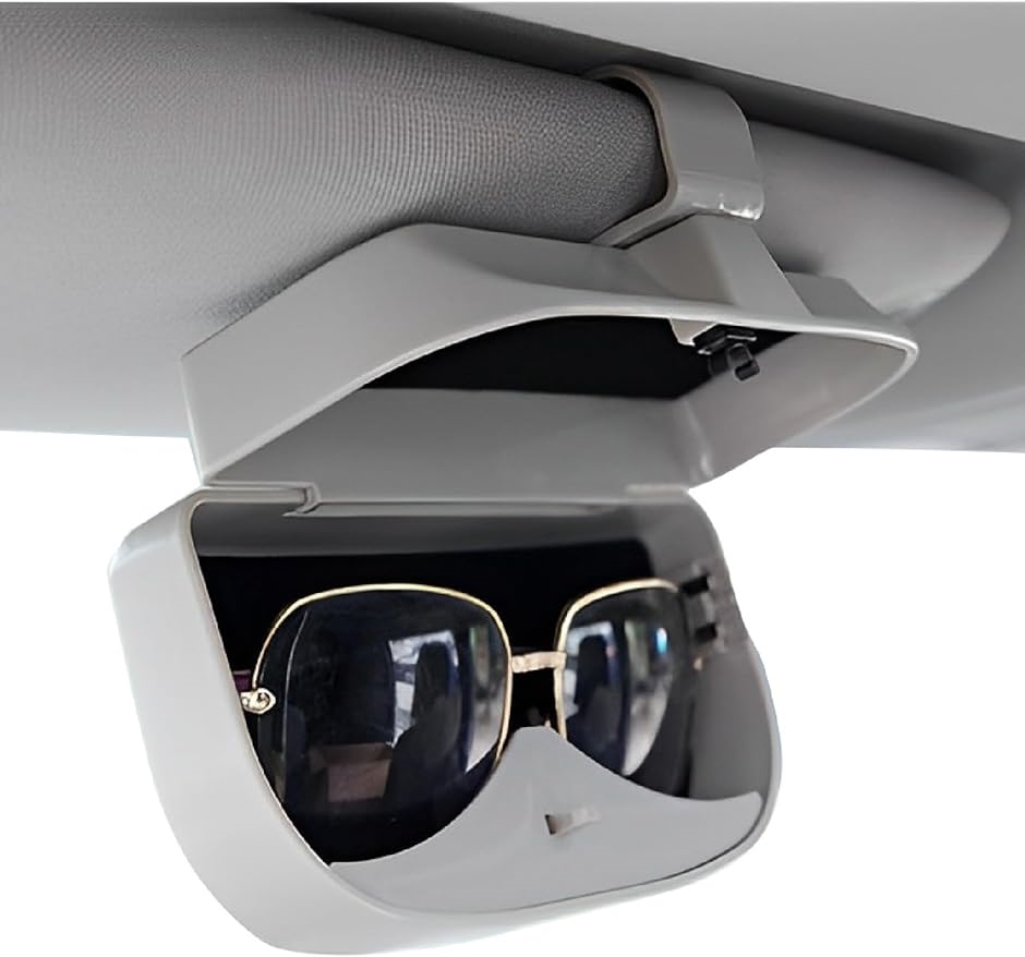 車眼鏡ホルダー 収納 サンバイザーポケット 車載 メガネクリップ カード 収納クリップ 収納用( グレー)｜zebrand-shop