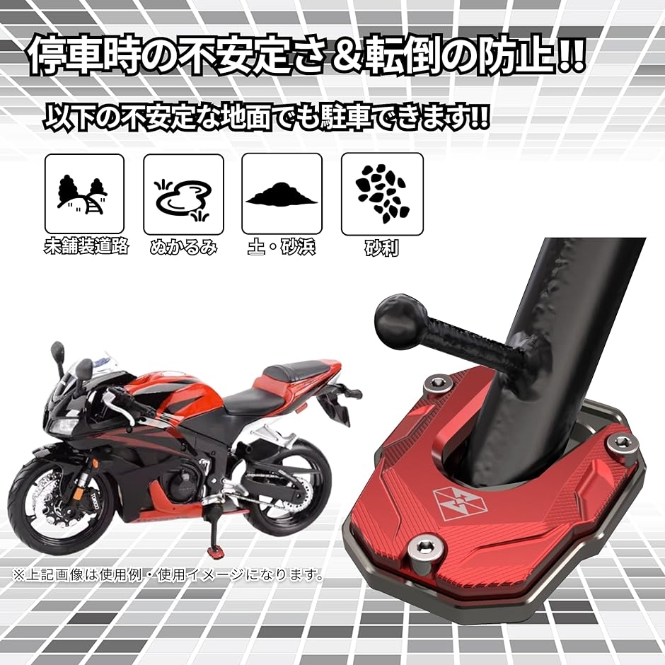 サイドスタンドプレート バイク 汎用 チタン( ブラック)｜zebrand-shop｜02