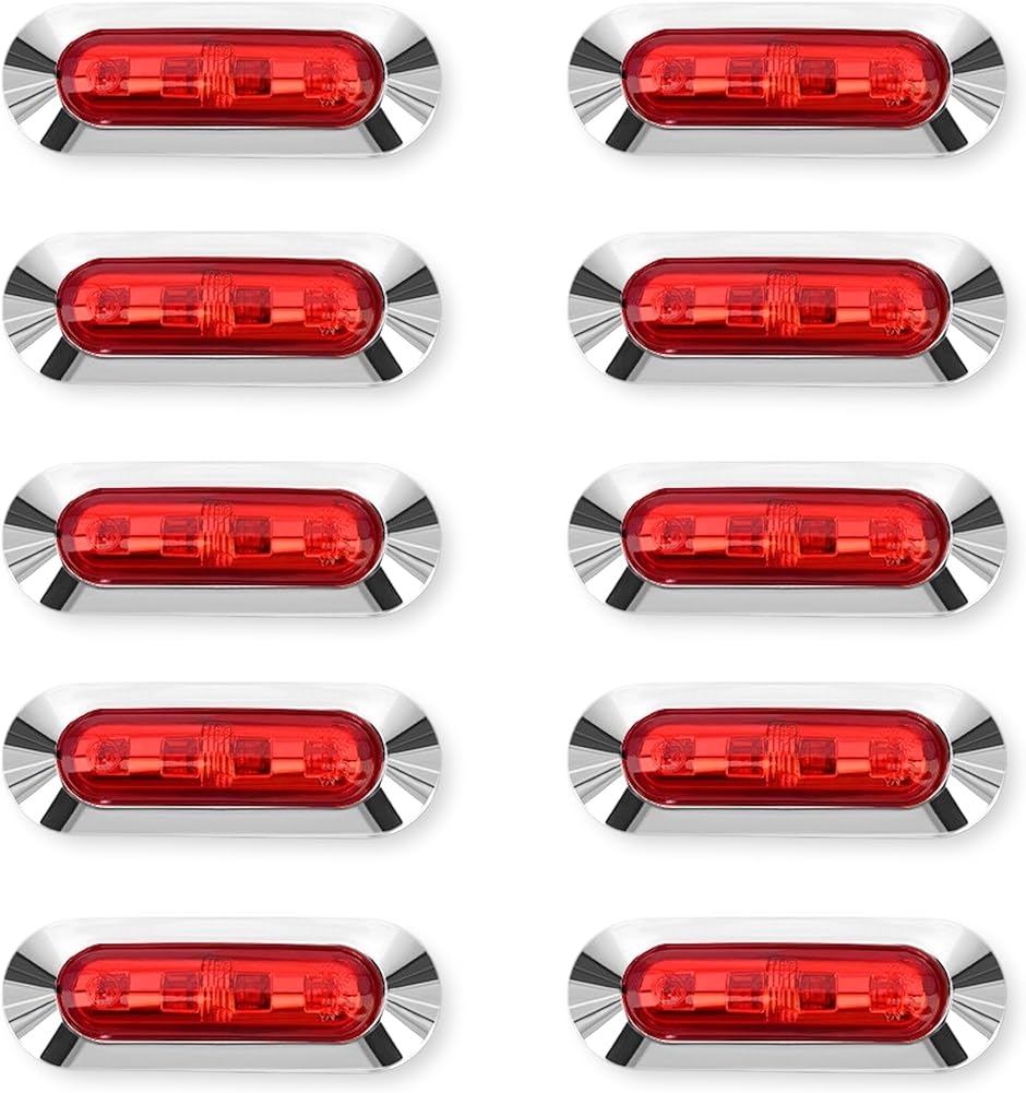 LED 4連 カラーレンズ 10個セット 12V 24V ランプ サイド マーカー