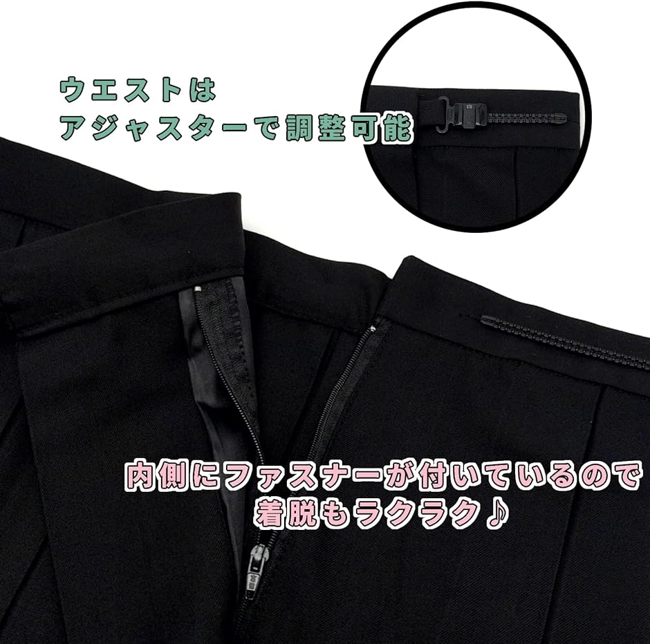セーラー服 コスプレ 制服 半袖 プリーツスカート リボン 3点セット ブラック( ブラック,  L)｜zebrand-shop｜05