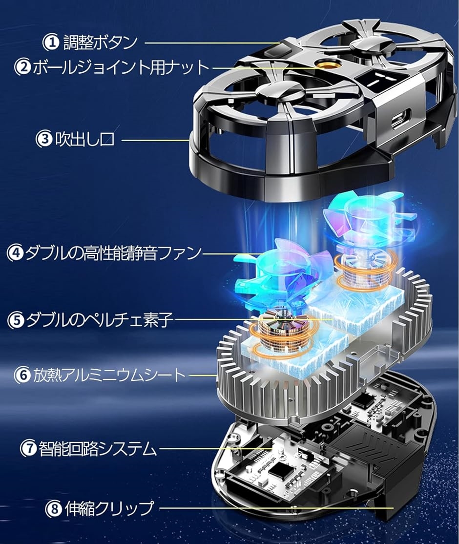 ポータブル半導体携帯電話クーラー用ライト冷却 ポータブル半導体携帯電話クーラー用ライト冷却 スマートフォン