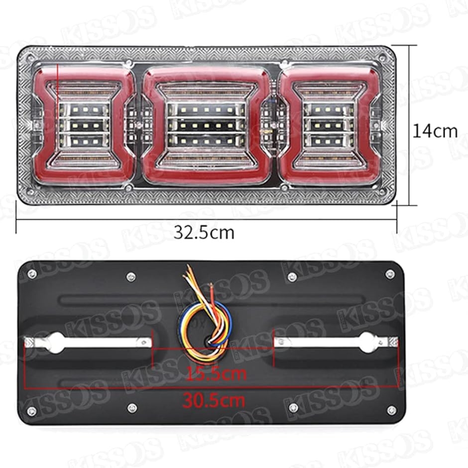 トラック シーケンシャル テールランプ 24V 流れるウインカー 薄型 LED 汎用( アンバー スモーク ウィンカー ワークライト)｜zebrand-shop｜04