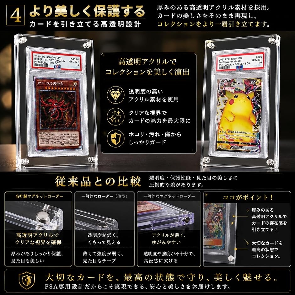 UV95％カット PSA専用 ローダー 観賞 保管に最適な収納ケース (マルチ