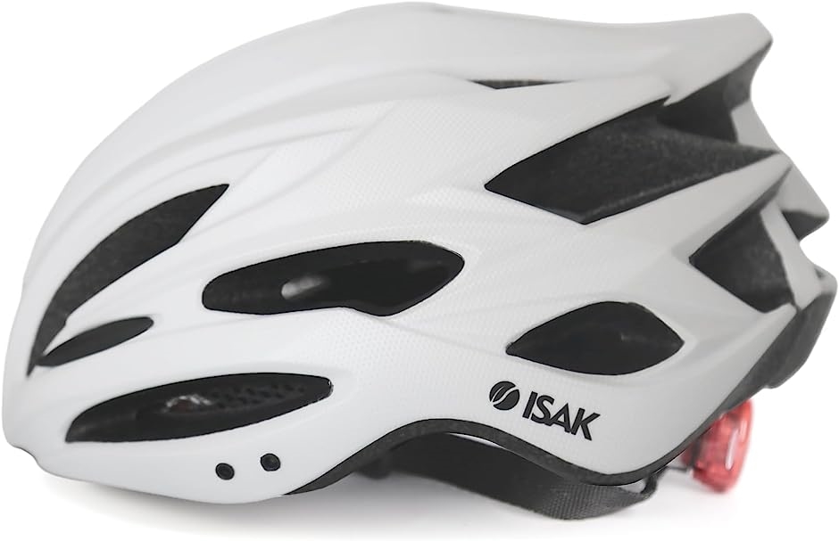 ISAK ヘルメット 超軽量 磨き砂質感 自転車用 サイクルヘルメット 大人/ジュニア用( GRAD-White,  One Size)