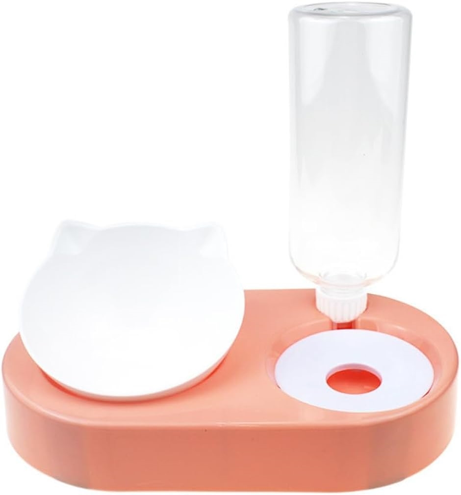 ペットボウル 猫 餌入れ 皿 犬 食器 ペット食器 キャットフードボウル(ピンク)