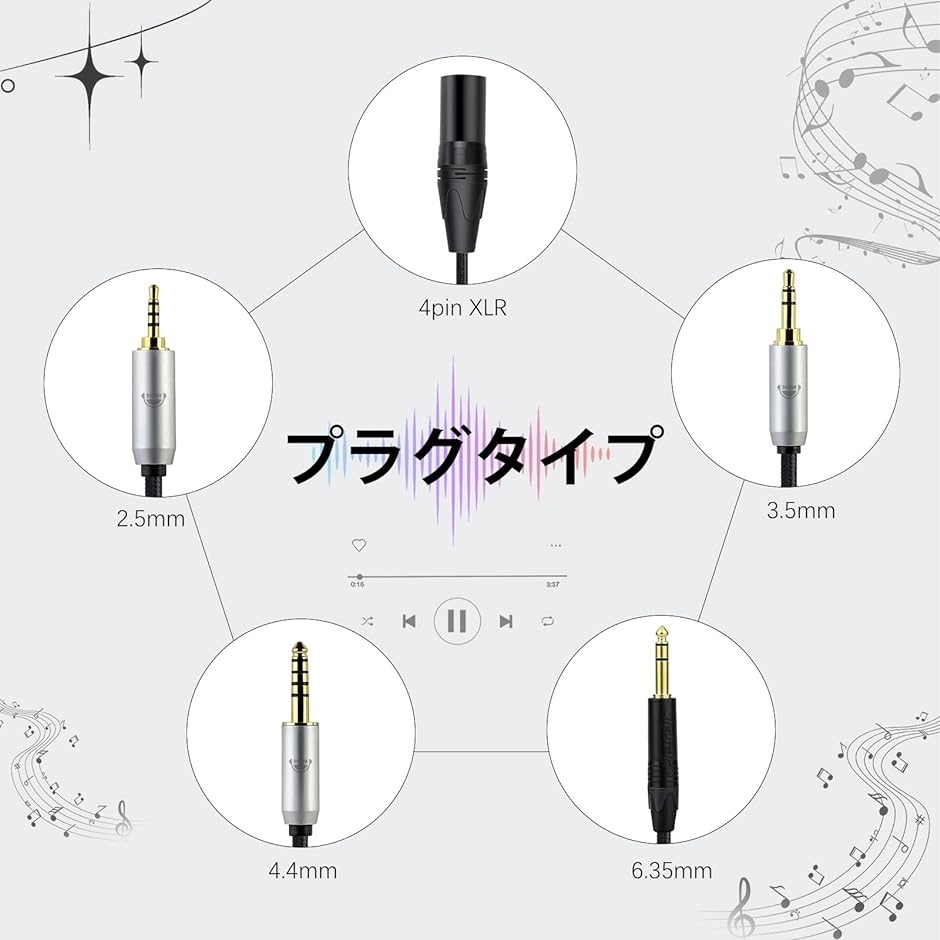 TC3.5 ヘッドホンケーブル リケーブル イヤホン・ヘッドホン用