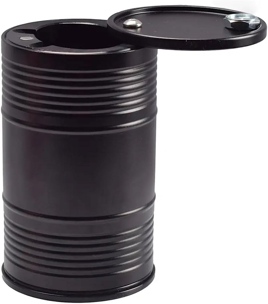 灰皿 携帯灰皿 ドラム缶型 おしゃれ 蓋付き 屋外 スタンド 車用灰皿 スタンド灰皿( ブラック)｜zebrand-shop