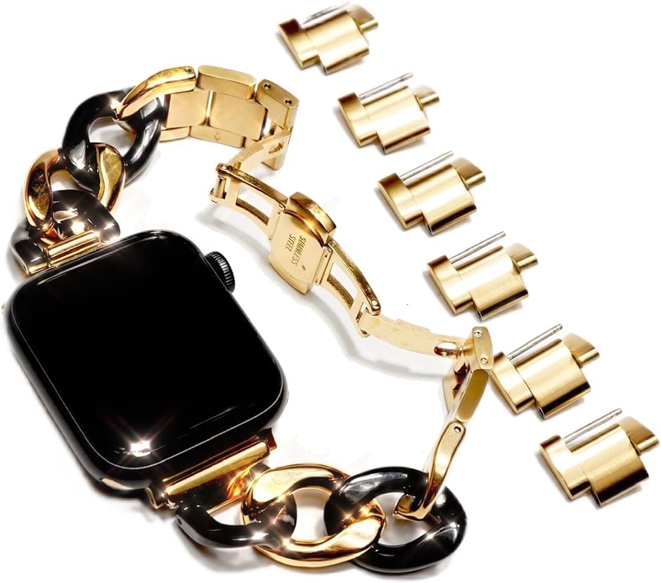 d.i.a. ダイヤ チェーンベルト バタフライ ゴールド Apple watch チェーンバンド バタフライバックル おしゃれ(ゴールド