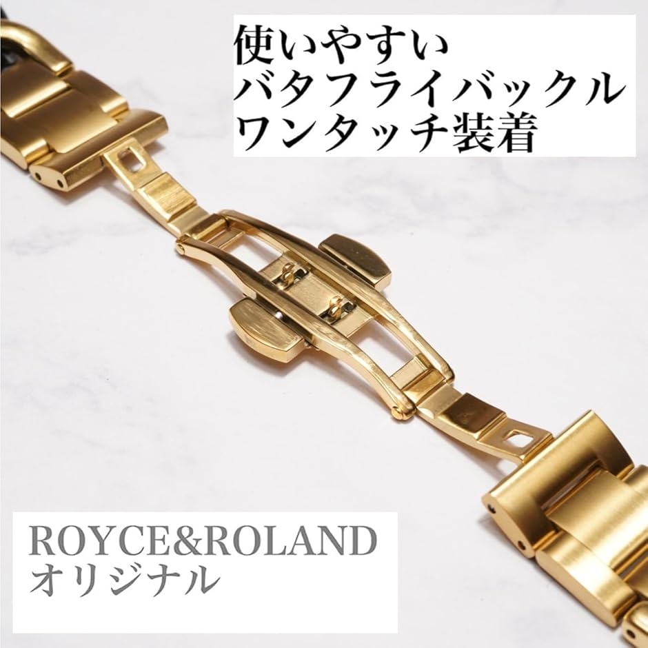 Apple watch チェーンバンド バタフライバックル おしゃれ(ゴールド