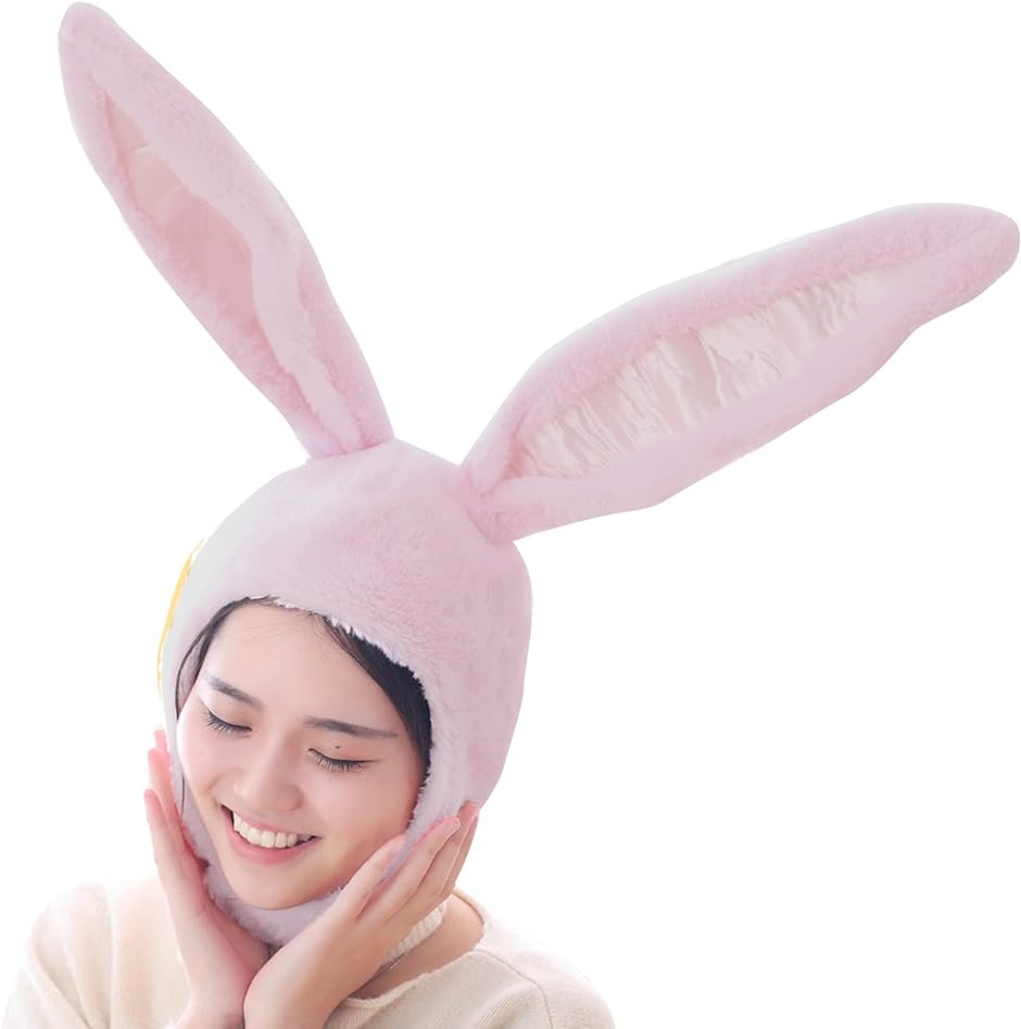 角度自在 ウサギ 耳 かぶりもの コスプレ うさぎ みみ うさ耳 帽子 ハロウィン 仮装 ヘアバンド( ピンク)｜zebrand-shop