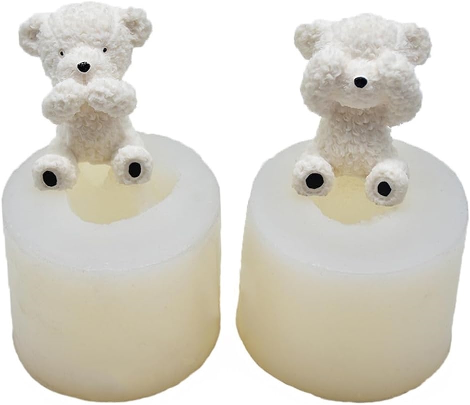 シリコンモールド クマ 立体 UVレジン型 熊 石鹸 キャンドル 手作り DIY( 2点セット)｜zebrand-shop