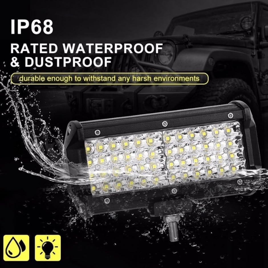 LEDワークライト 2個セット 12V/16W 角型 4灯 XHP50 角度調整