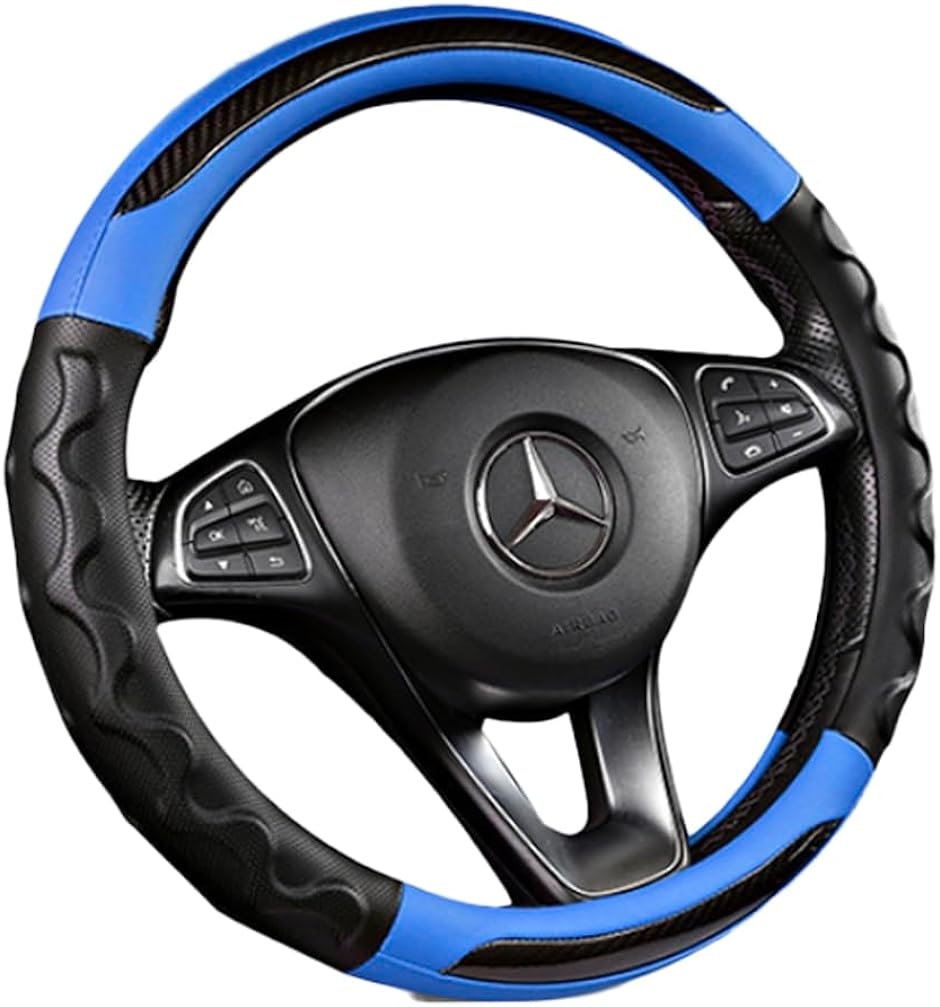車用ハンドルカバー 軽自動車 グリップ 3Dシリコン 人間工学 通気 吸汗( ブルー)｜zebrand-shop