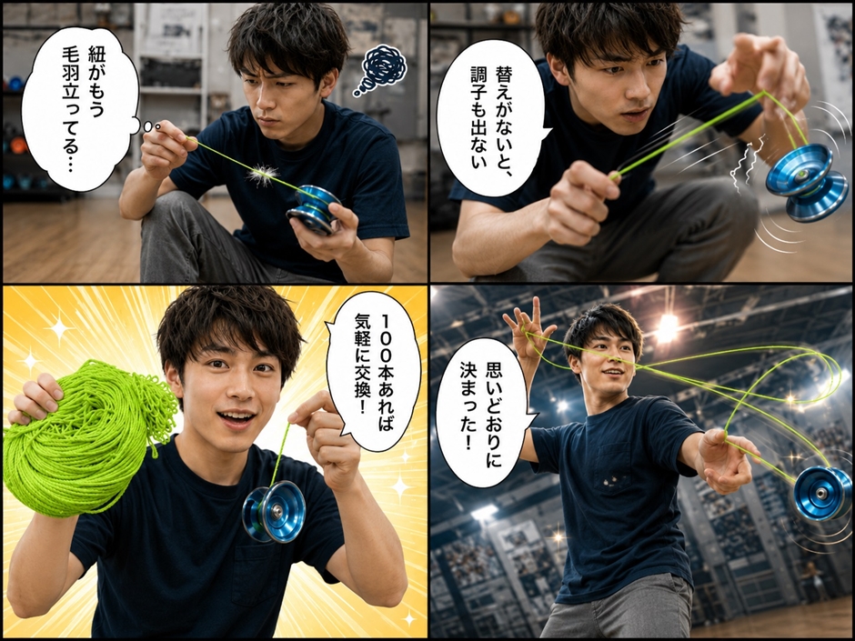 ヨーヨーひも ヨーヨーストリング YOYO 競技用 高強度 プロ仕様 100本
