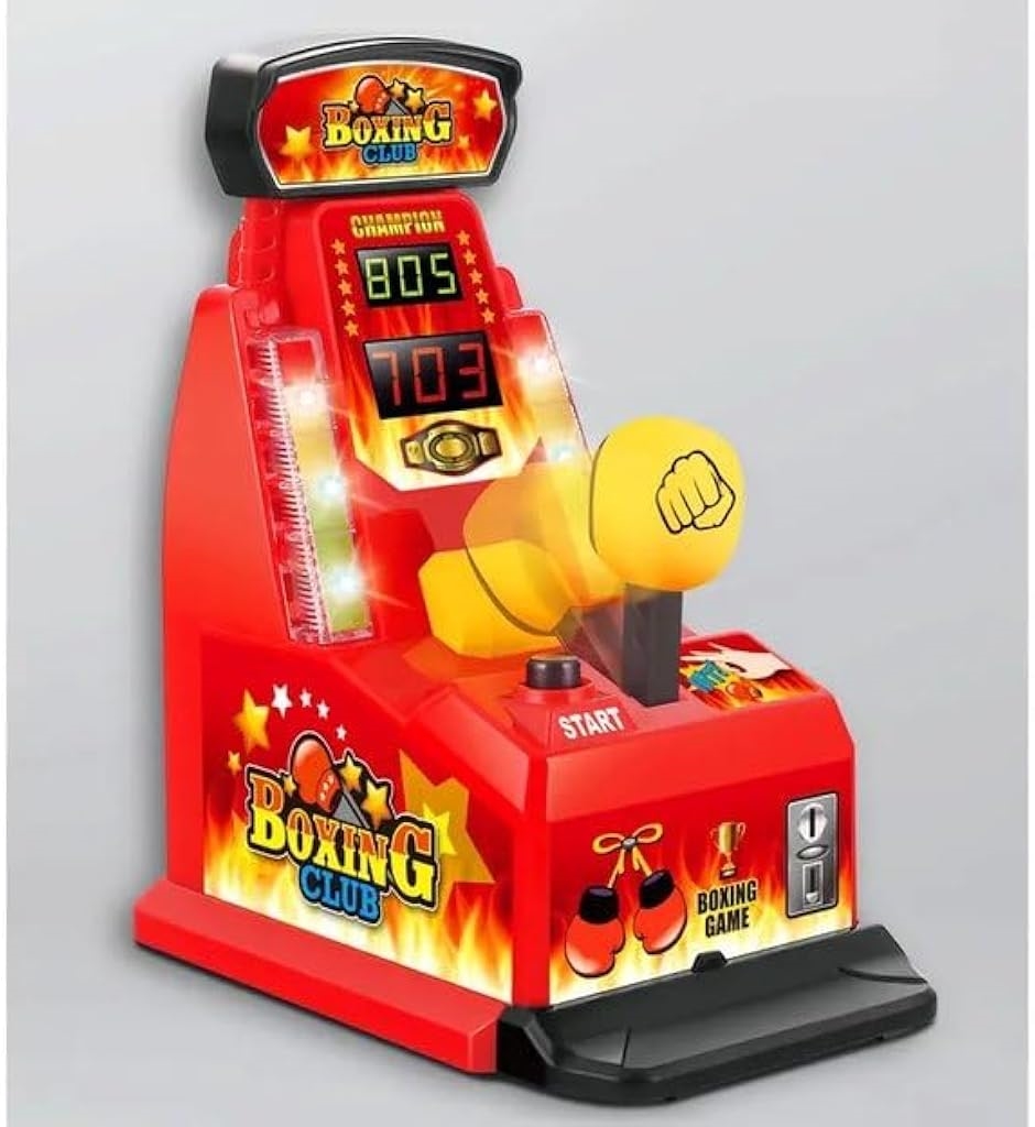ミニパンチングゲーム機 指パンチゲーム パンチングマシン デコピンボクシングゲーム パーティーゲーム LEDレベルバー 点数と音が出る