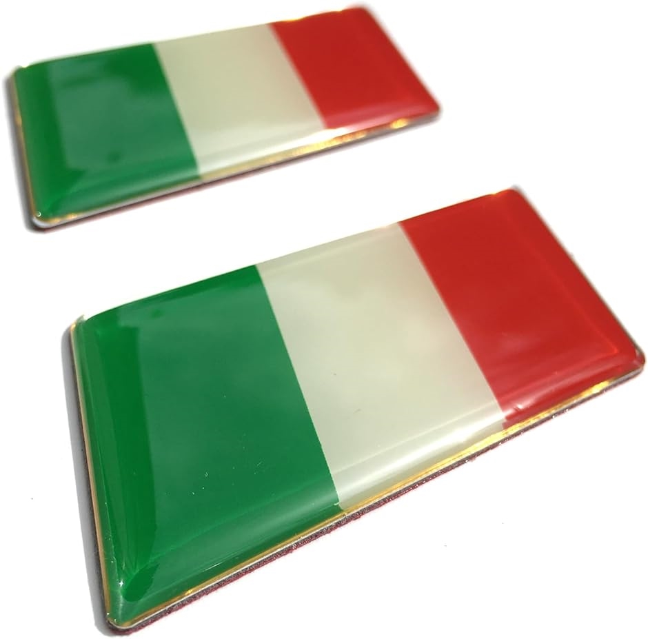 国旗 ステッカー プレート 立体 シール エンブレム フロント リア バック ドア ミラー 2枚 セット イタリア国旗｜zebrand-shop
