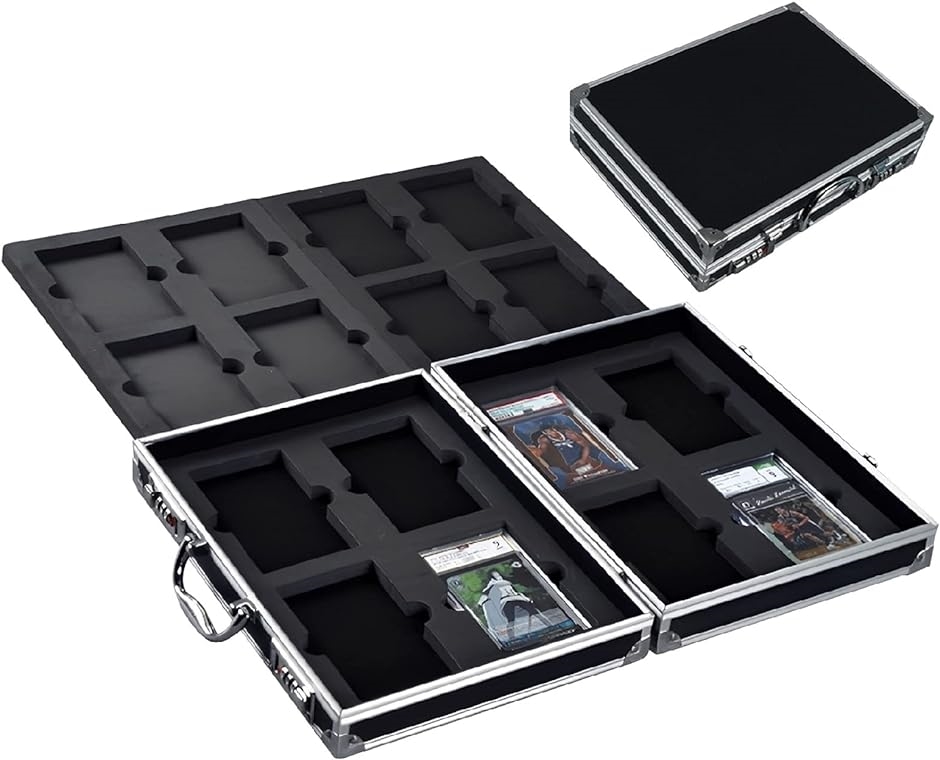 PSA 鑑定カード 収納ケース アタッシュケース 4段 16枚 鍵付き ボックス バッグ トレカ カードデッキ トレーディングカード｜zebrand-shop