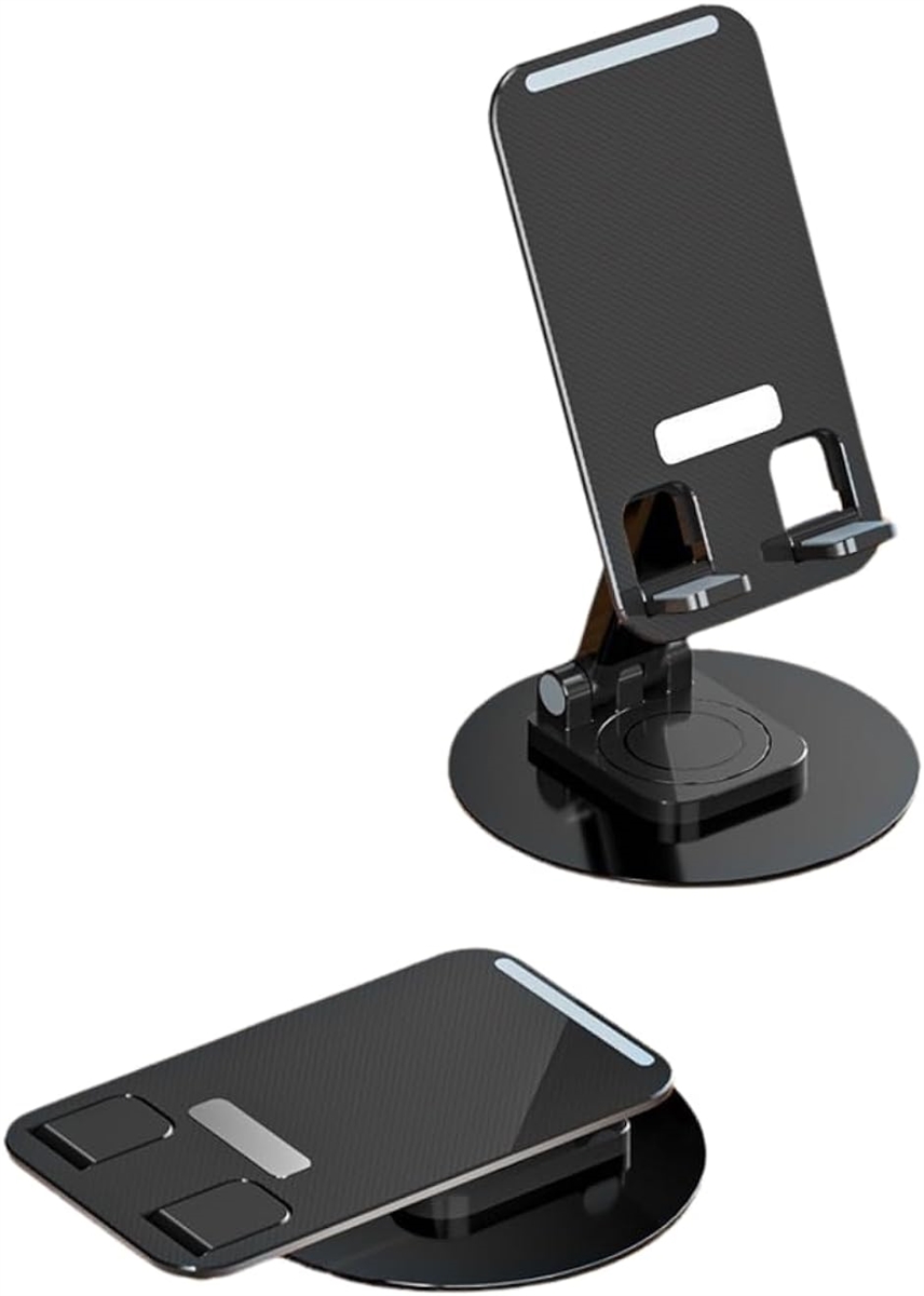 スマホ タブレット スタンド 卓上 360度回転 角度調整 高さ調整 伸縮 コンパクト 折りたたみ 持ち歩き 携帯 立て( ブラック)｜zebrand-shop