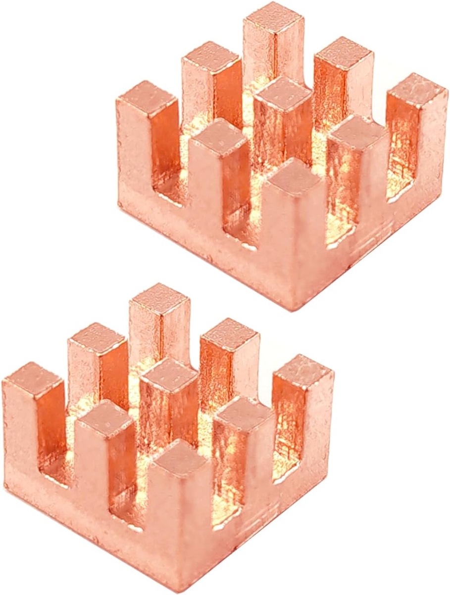 銅ヒートシンク 熱伝導性 粘着シート付き 熱暴走対策 CPU ICチップ 回路基板 精密機器用 2個セット( 純銅10x10MM)｜zebrand-shop