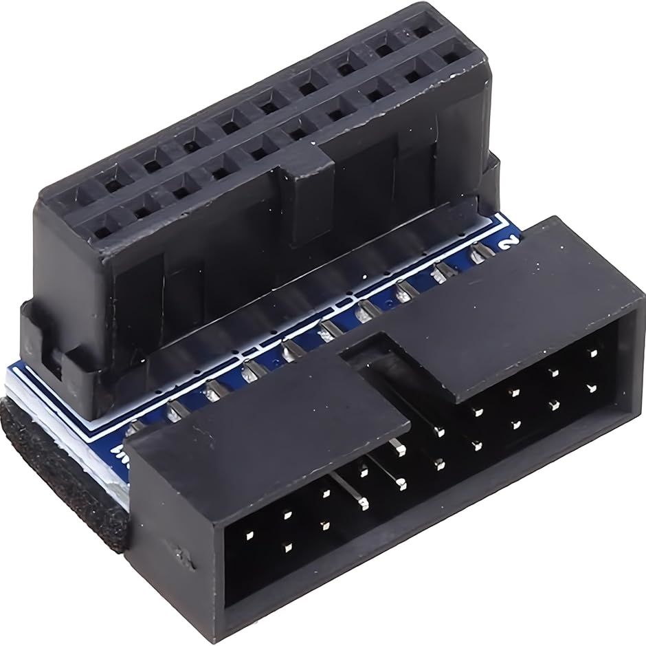 【互換品】USB3.0 19pin/20pin 90度 角度変更アダプター マザーボード(凸内側)