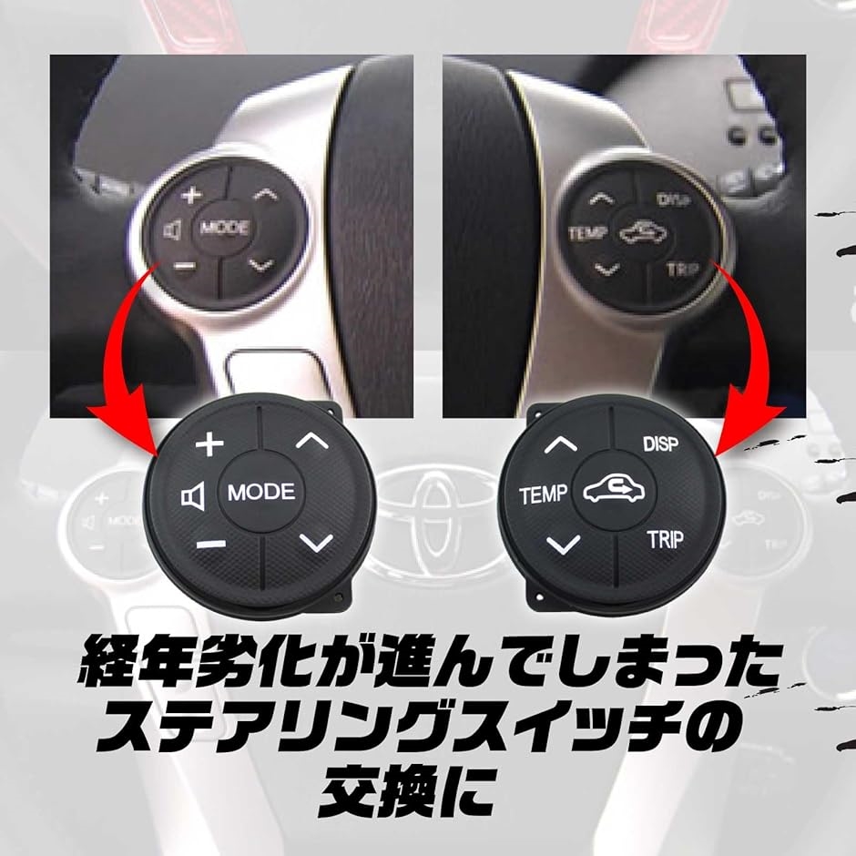 互換品】 互換 プリウス 30 後期 ステアリング スイッチ 左右 セット