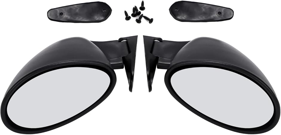 互換品】カリフォルニアン ミラー F1 タイプ 汎用 左右セット ドア 