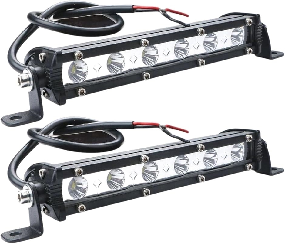 6連 LED ワークライト 18W 汎用 ライトバー 作業灯 フォグランプ デイライト 12V 24V 18cm 白( ホワイト)｜zebrand-shop