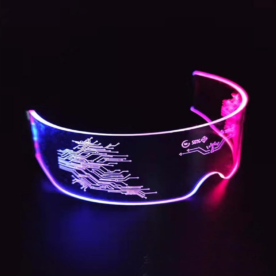 光る メガネ サングラス ゴーグル LED ネオン SF サイバーパンク 近未来 コスプレ( タイプB)｜zebrand-shop